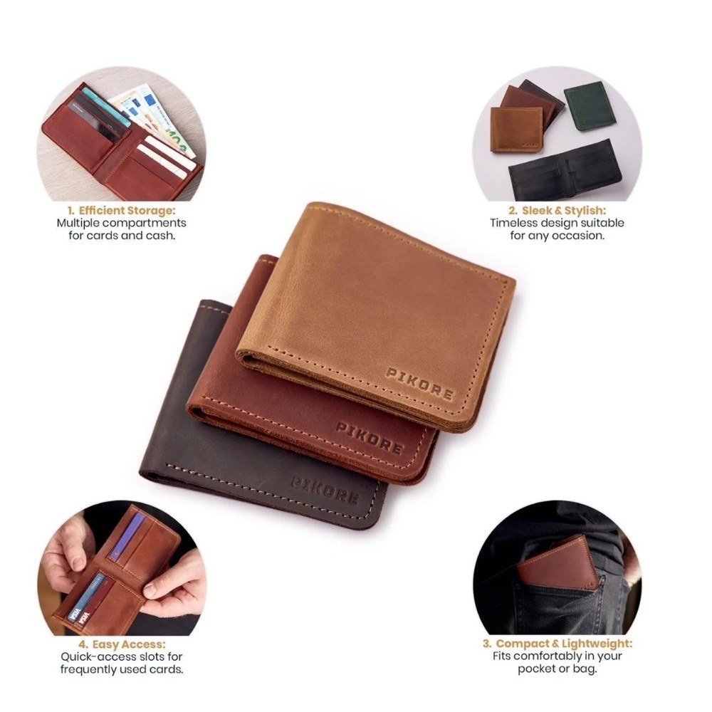 Piko 1988 Tan Leather Key & Card Holder - Picture 3 of 10